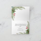 Weihnachts Red Berries Hochzeit Dankeschön Karte (Innenseite)