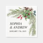 Weihnachts Red Berries Wedkins Serviette (Vorderseite)