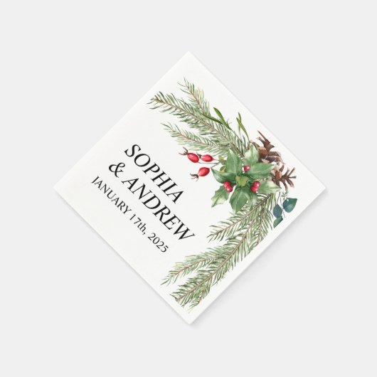 Weihnachts Red Berries Wedkins Serviette (Ecke)