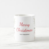 Weihnachts Red Berry Floral Botanischer Name Kaffeetasse (Mittel)