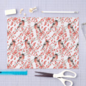 Weihnachts Red Bird Festival Berry Pattern Seidenpapier (Handwerk)