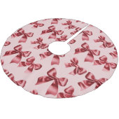 Weihnachts Red Bow auf rosa Hintergrund Polyester Weihnachtsbaumdecke (Schrägansicht)