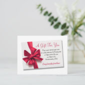 Weihnachts Red Bow Geschenkkarte Feiertagskarte (Stehend Vorderseite)