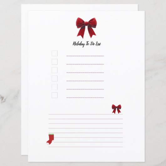 Weihnachts Red Bow Planer Seite (Vorne/Hinten)