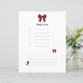 Weihnachts Red Bow Planer Seite (Stehend Vorderseite)