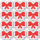 Weihnachts Red Bows Holiday Dekoration Weihnachten Aufkleber (Vorderseite)