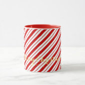 Weihnachts Red Candy Stripes Niedliche Weihnachtsf Tasse (Zentrum)