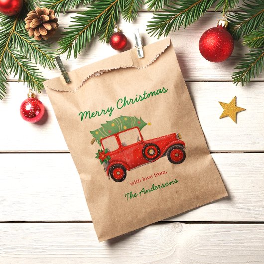 Weihnachts Red Car Holiday Favor Taschen Geschenktütchen
