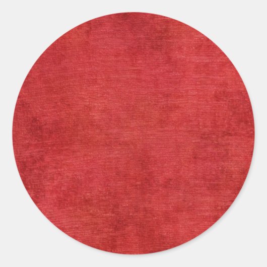 Weihnachts Red Chenille Fabric Texture Runder Aufkleber (Vorderseite)