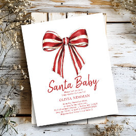 Weihnachts Red Coquette Bow Baby Dusche Einladung