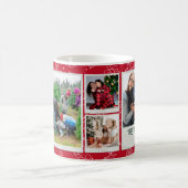 Weihnachts Red Doodles Multi Foto Familiengeschenk Kaffeetasse (Mittel)