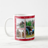 Weihnachts Red Doodles Multi Foto Familiengeschenk Kaffeetasse (Links)