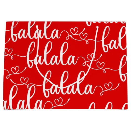 Weihnachts Red FaLaLaLaLaLa-Geschenktasche Große Geschenktüte (Vorderseite)