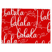 Weihnachts Red FaLaLaLaLaLa-Geschenktasche Große Geschenktüte (Rückseite)