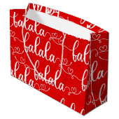 Weihnachts Red FaLaLaLaLaLa-Geschenktasche Große Geschenktüte (Rückseite Schrägansicht)