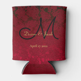 Weihnachts Red Gold Black Winter Wedding Monogram Dosenkühler