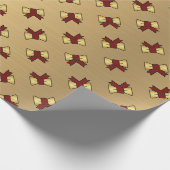 Weihnachts Red Gold Bow Muster Geschenkpapier (Ecke)