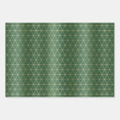 Weihnachts Red Gold Green Geometric Muster Geschenkpapier Set (Vorderseite 2)