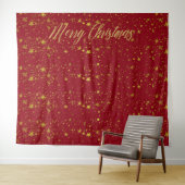 Weihnachts-Red-Gold-Stars-Foto-Stand Wandteppich (Beispiel (Horizontal))