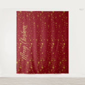 Weihnachts-Red-Gold-Stars-Foto-Stand Wandteppich (Vorderseite)