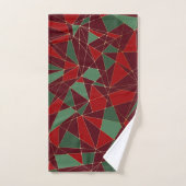 Weihnachts Red Green Gold Low Poly Muster Badhandtuch Set (Handtuch)