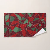 Weihnachts Red Green Gold Low Poly Muster Badhandtuch Set (Handtuch)