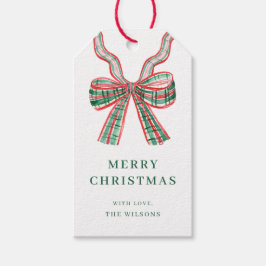 Weihnachts Red Green Kariert Bow Weihnachtsgeschen Geschenkanhänger
