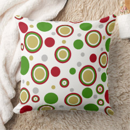Weihnachts Red Green Silver Gold Polka Dots Kissen