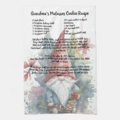 Weihnachts Red Hat Gnome Family Rezept Keepake Geschirrtuch (Vertikal)