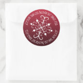 Weihnachts Red Jolly Snowflake Envelope Stickers (Tasche)