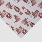 Weihnachts Red Nutcracker Packages Wasserfarbe Seidenpapier (Ausschnitt)