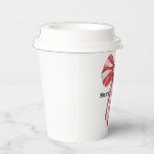 Weihnachts Red Peppermint White Bows Pappbecher (Rechts)