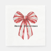 Weihnachts Red Peppermint White Bows Serviette (Vorderseite)