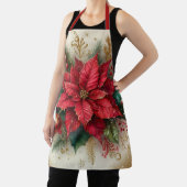 Weihnachts Red Poinsettia All-over Print-Schürze Schürze (InSitu)