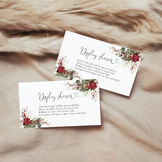 Weihnachts Red Poinsettia Babydusche Begleitkarte