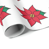 Weihnachts Red Poinsettia Geschenkpapier (Rolleneckpunkt)