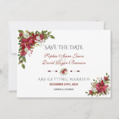 Weihnachts Red Poinsettia Hochzeit speichern das D Save The Date (Vorderseite)