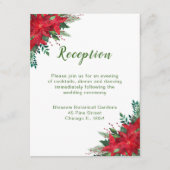 Weihnachts Red Poinsettia Hochzeitsempfang Begleitkarte (Vorderseite)