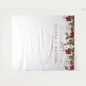 Weihnachts Red Poinsettia Hochzeitstorte Wandteppich (Vorderseite (Horizontal))