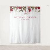 Weihnachts Red Poinsettia Hochzeitstorte Wandteppich (Vorderseite)