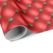 Weihnachts Red Puffy gequilt Geschenkpapier (Rolleneckpunkt)