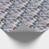 Weihnachts Red Retro Truck und Covered Bridge Geschenkpapier (Ecke)