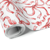 Weihnachts Red Ribbon Muster Vector Geschenkpapier (Rolleneckpunkt)