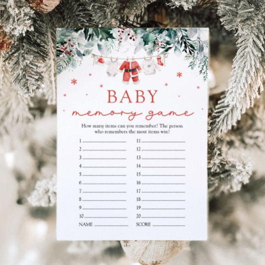 Weihnachts Red Santa Baby Dusche Baby Memory Game Einladung