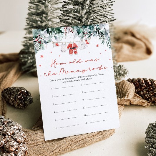 Weihnachts Red Santa Baby wie alt war Mama Game Einladung