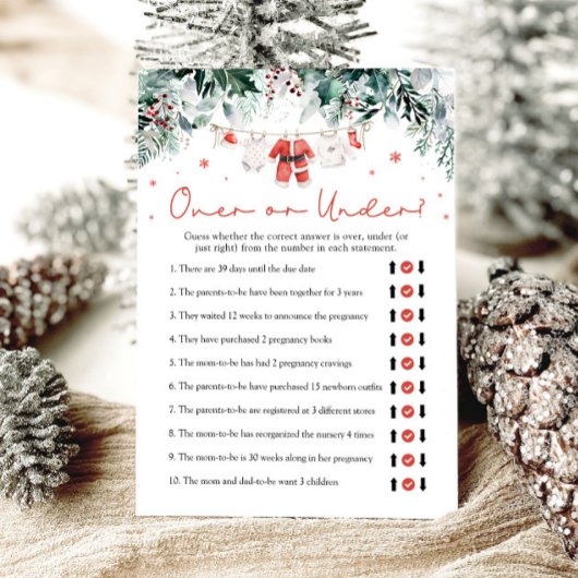 Weihnachts Red Santa Over oder unter Baby Showspie Einladung