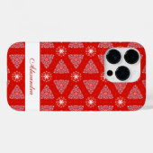Weihnachts Red Snowflake Muster Personalisiert Case-Mate iPhone Hülle (Rückseite (Horizontal))