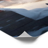 Weihnachts Red Train Poster (Ecke)