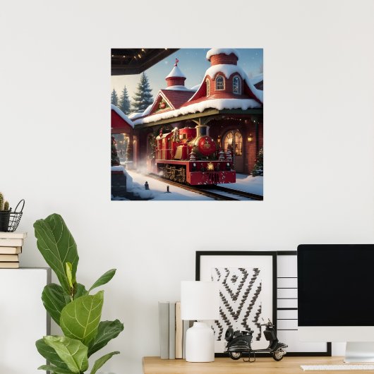 Weihnachts Red Train Poster (Heimbüro)