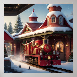 Weihnachts Red Train Poster